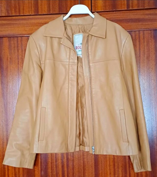 Chaqueta de piel Roldie Barcelona color caramelo