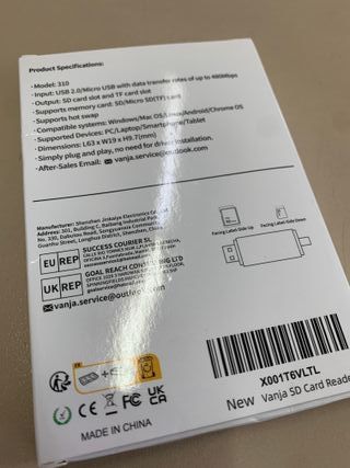 Adaptador Vanja MicroSD TF USB-A Micro USB