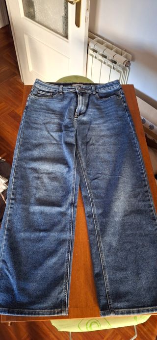 Pantalón vaquero ancho mujer