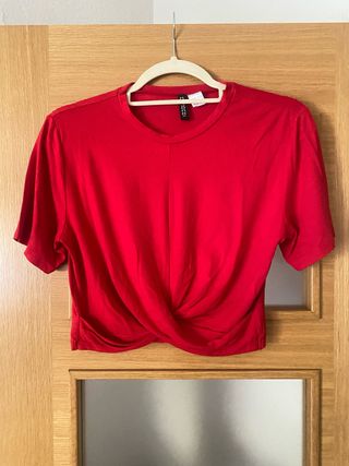 Top crop H&M fruncido talla 38