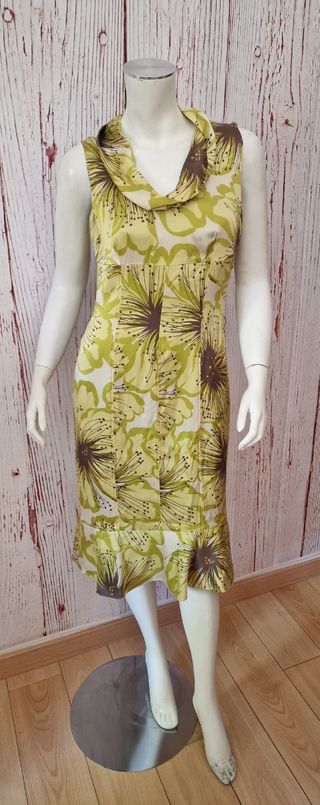 Vestido Seda Carolina Herrera Floral Vintage