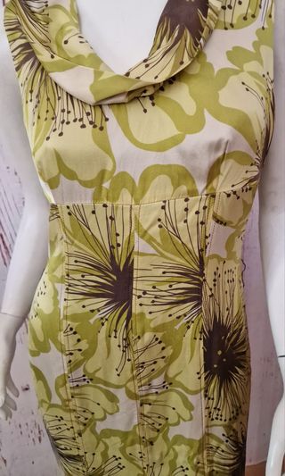 Vestido Seda Carolina Herrera Floral Vintage