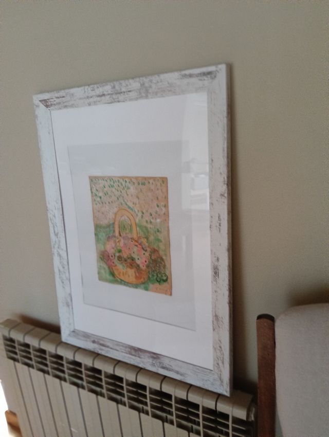 Acuarela firmada a mano con marco