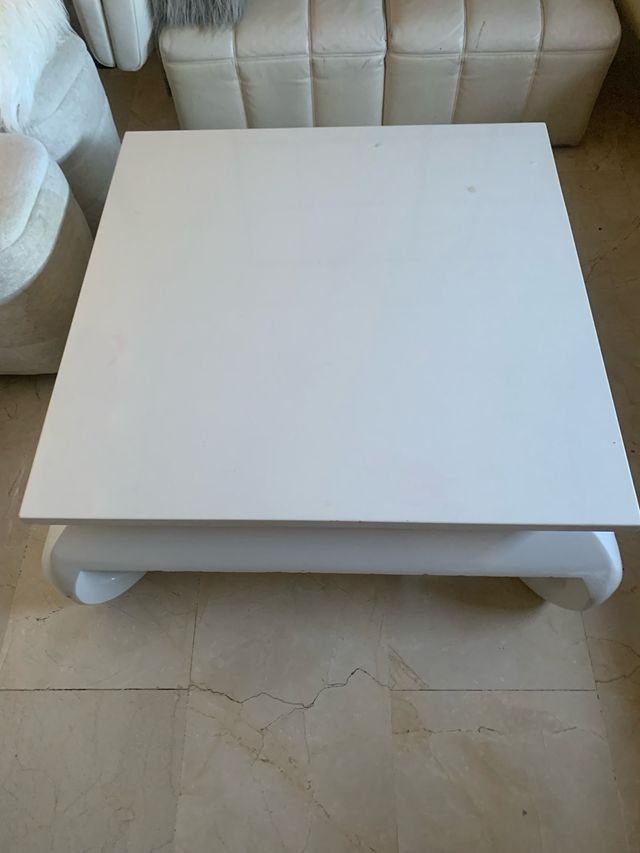 Mesa de centro madera lacada blanca