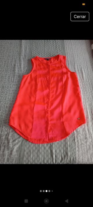 Blusa coral sin mangas Tommy Hilfiger Talla S