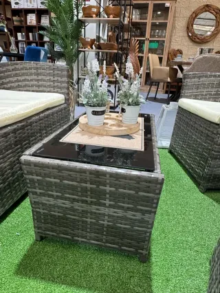Conjunto Sofa + 2 Sillones + Mesa de Ratan