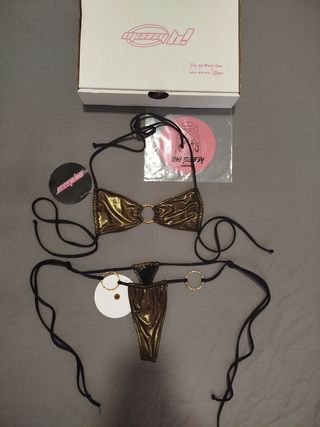 Bikini Oh Missy Dorado y Negro Talla S
