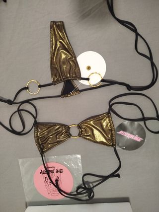 Bikini Oh Missy Dorado y Negro Talla S