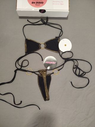 Bikini Oh Missy Dorado y Negro Talla S