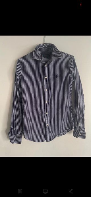 Camisa Polo Ralph Lauren Rayas Morado-Azul/Blanco