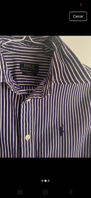 Camisa Polo Ralph Lauren Rayas Morado-Azul/Blanco