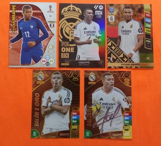 Lote 5 Cromos Kylian Mbappé Real Madrid y Francia