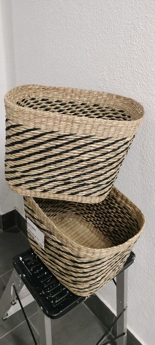  2 Cestas Mimbre Bicolor IKEA