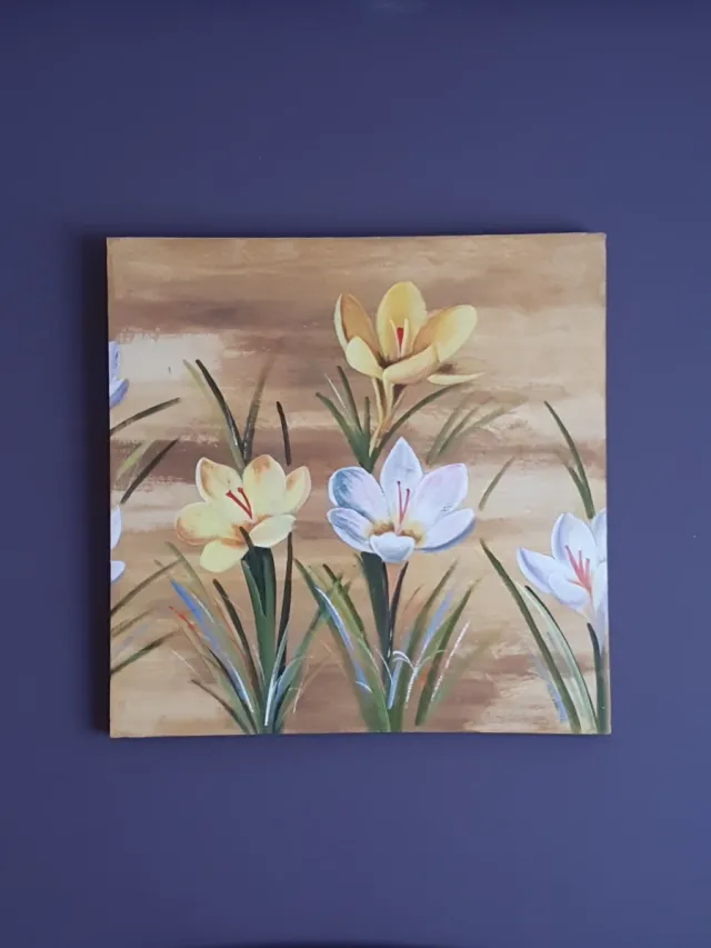 Conjunto 3 cuadros flores decorativos