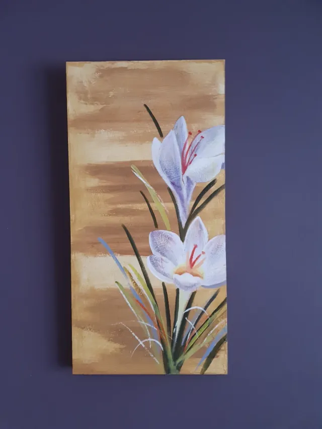 Conjunto 3 cuadros flores decorativos