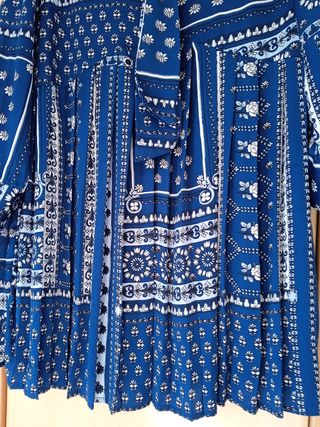 Vestido Zara Estampado Azul Talla L. 