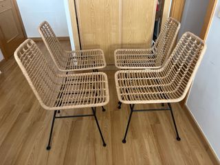 4 sedie beige in rattan Maison du Monde