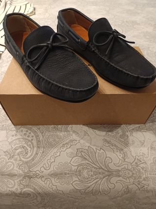 Zapatos náuticos Massimo Dutti serraje azul