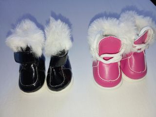 Botas Nancy pelo y cordones
Negras y Rosa Fucsia 
