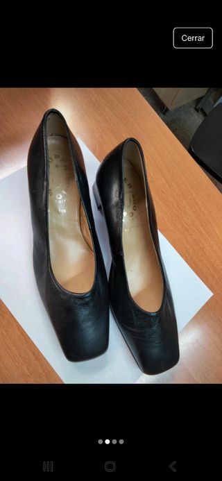Zapatos de piel negros tacón