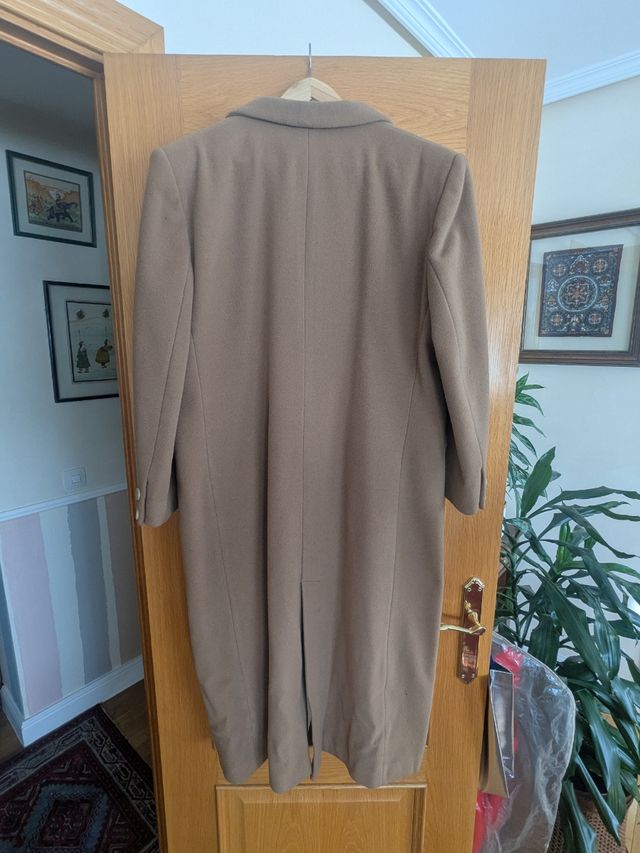 Abrigo de paño 80% lana marrón