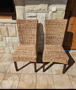 4 Sillas Madera y Fibra Plátano