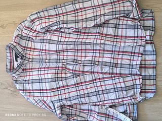 Camisa Tommy Hilfiger cuadros roja y blanca