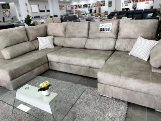 Sofá Chaise Longue Italia 345c Beige/Gris