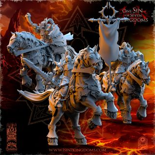 MINIATURAS REINOS DEL CAOS CABALLERIA PESADA 8 PZS