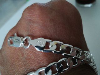 Cadena plata estilo cubano  60cm ñargo  7mm grosor