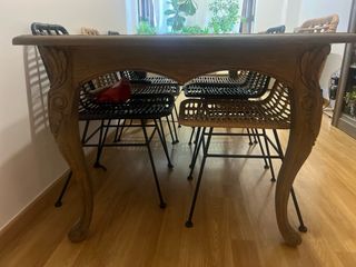 4 sedie nere in rattan | Maison du Monde