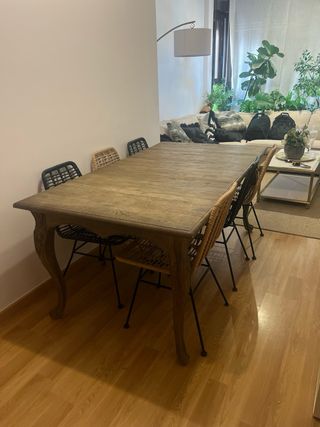 4 sedie nere in rattan | Maison du Monde