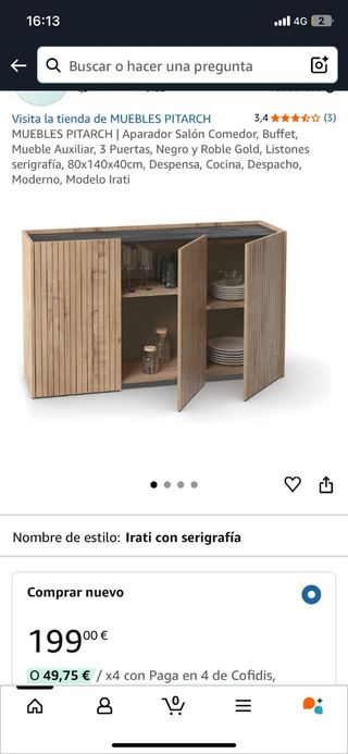 Mueble de madera y piedra