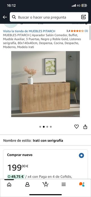 Mueble de madera y piedra