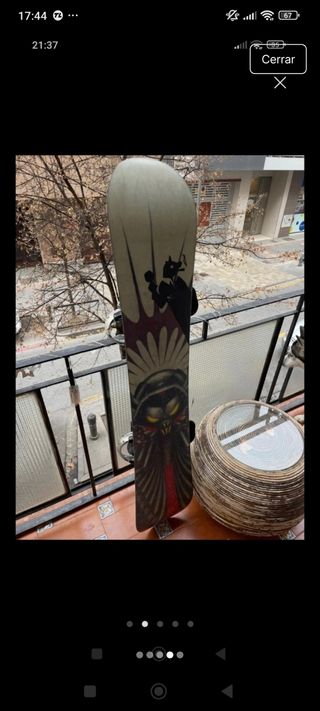 Tabla de Snowboard con Fijaciones