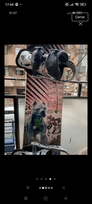 Tabla de Snowboard con Fijaciones