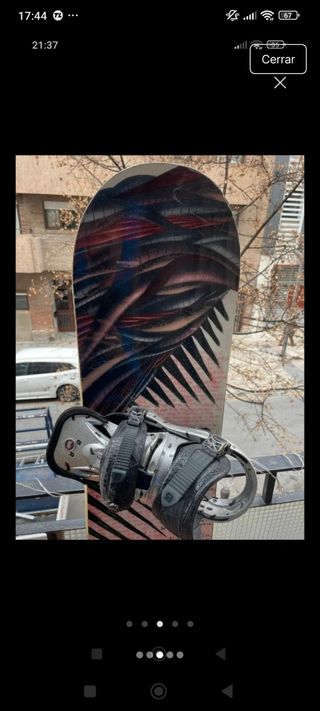 Tabla de Snowboard con Fijaciones