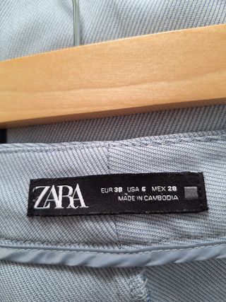Pantalón recto Zara azul