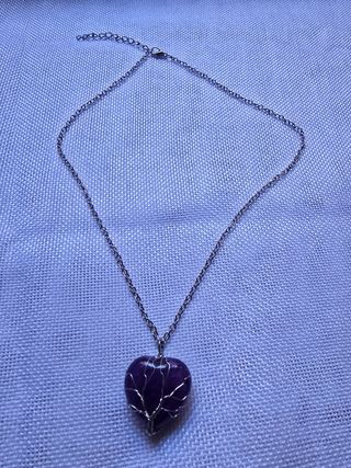 Collar Corazón Amatista Árbol de la Vida
