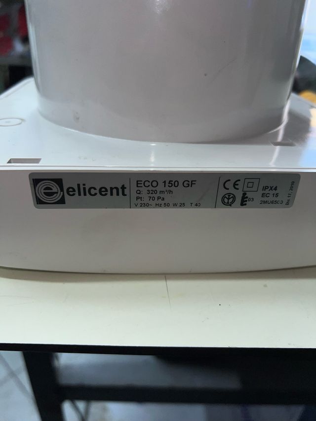 Aspiratore Elicent ECO 150 GF 320m3/h.