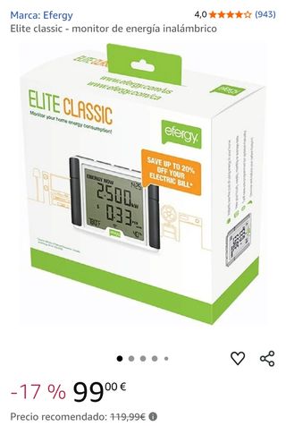 Monitor de energía Efergy inalámbrico