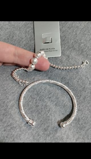 2 Pulseras baño de plata