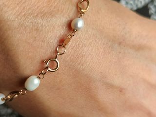 Pulsera juvenil, de Oro 18k y perlas