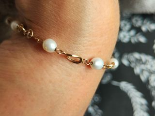 Pulsera juvenil, de Oro 18k y perlas