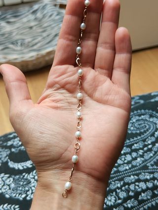 Pulsera juvenil, de Oro 18k y perlas