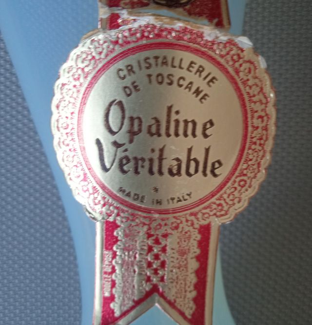 Florero Opaline Veritable Azulado