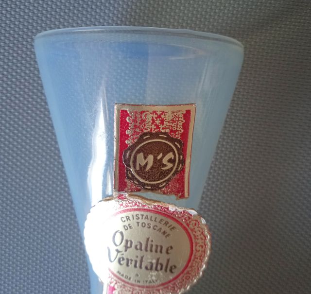 Florero Opaline Veritable Azulado