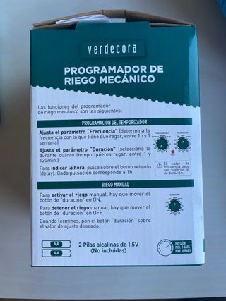 Programador de riego mecánico Verdecora