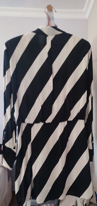Vestido Mango Rayas Blanco y Negro