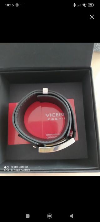 Pulsera Viceroy Cuero Negro y Plata